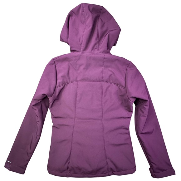 Columbia Womens Softshell Fleece Lined Hooded Jacket Omni-Wind Purple Small - Picture 11 of 13